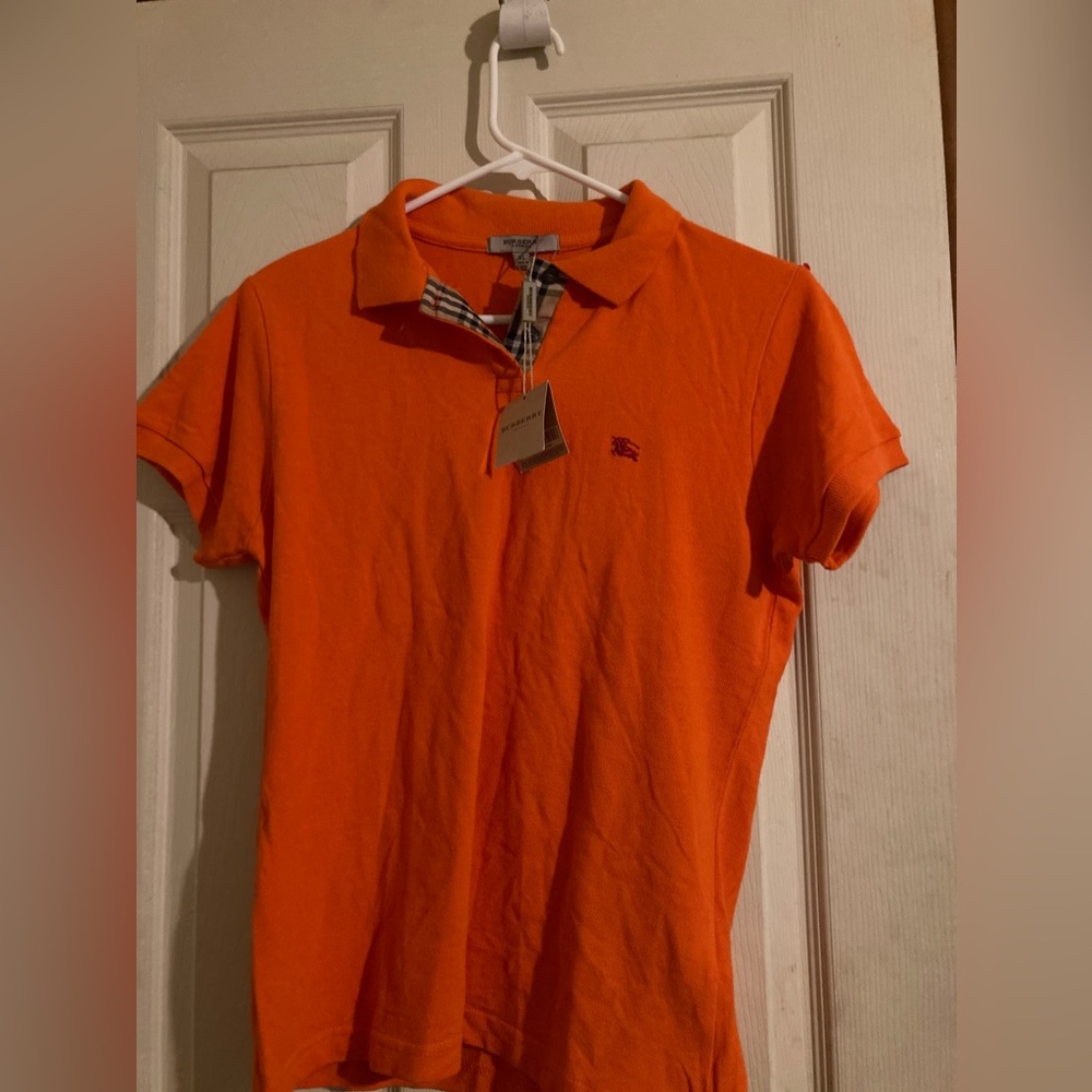 Orange brand new XL Burberry polo shirt